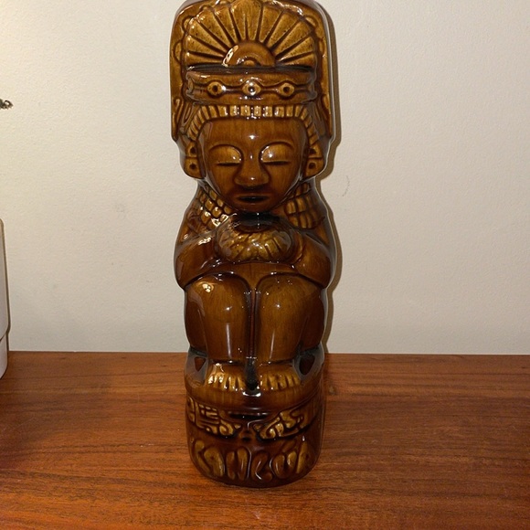 Vintage Kahlua ceramic decanter bottle tiki Aztec Mayan - Picture 2 of 12
